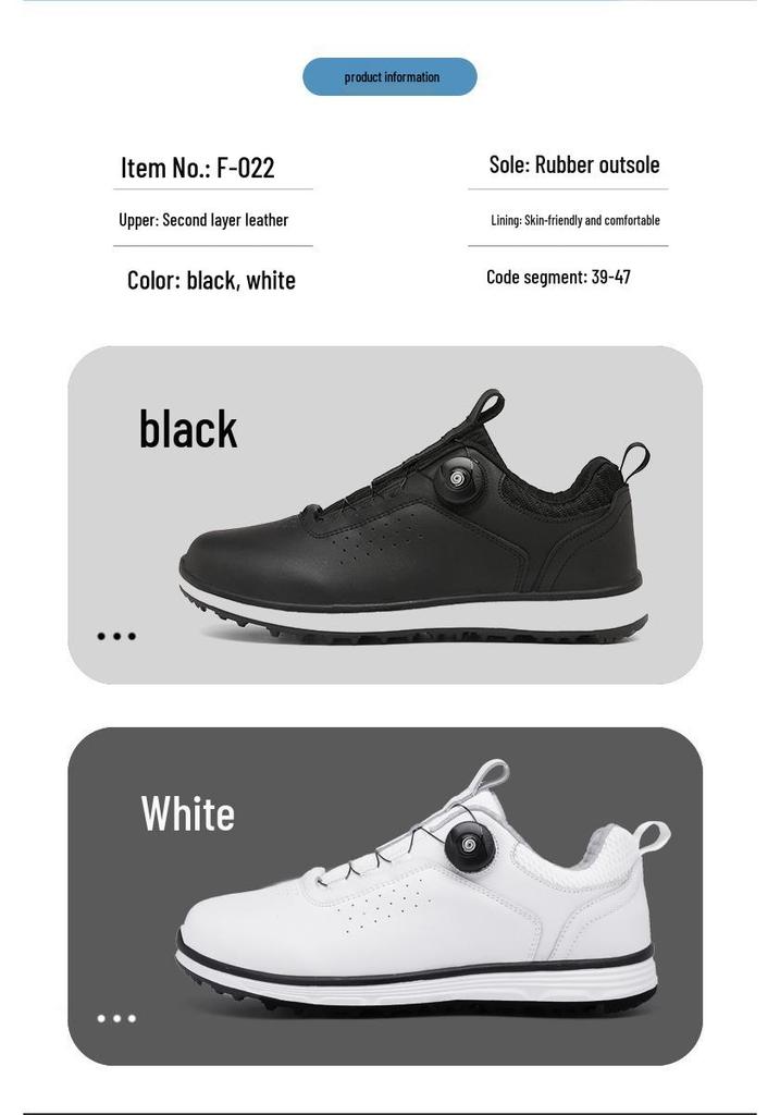 F-022 Men's Breathable Golf Shoes with Fixed Spikes