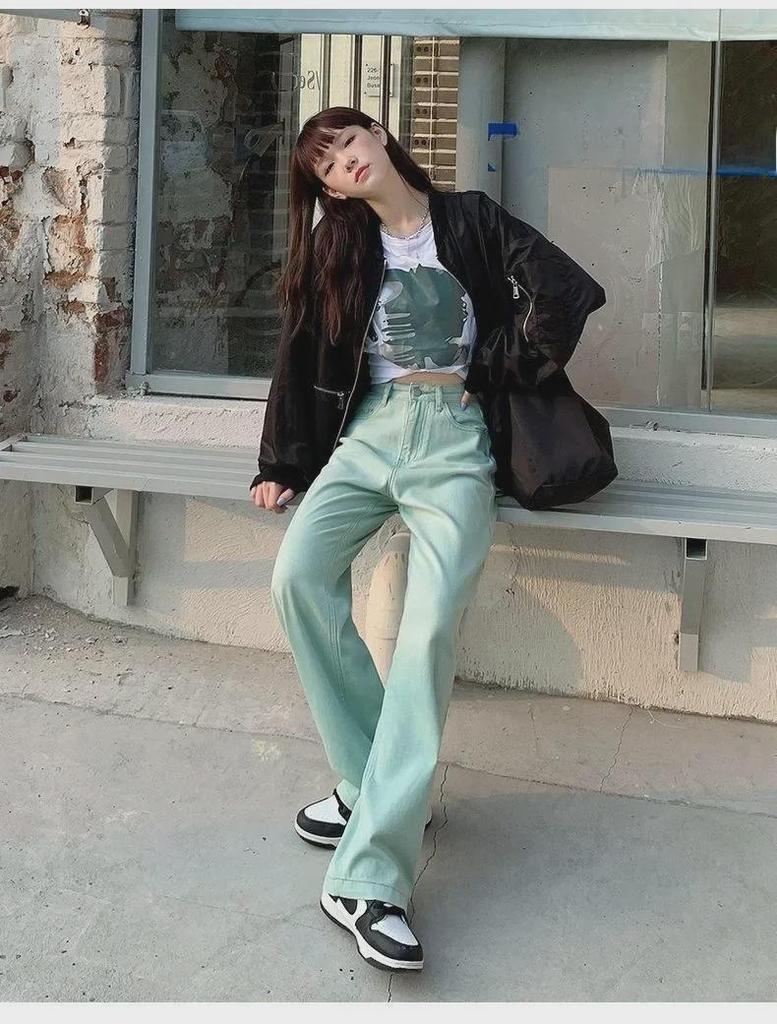 Women's High-Waist Wide-Leg Jeans - Autumn/Winter Casual Vibe