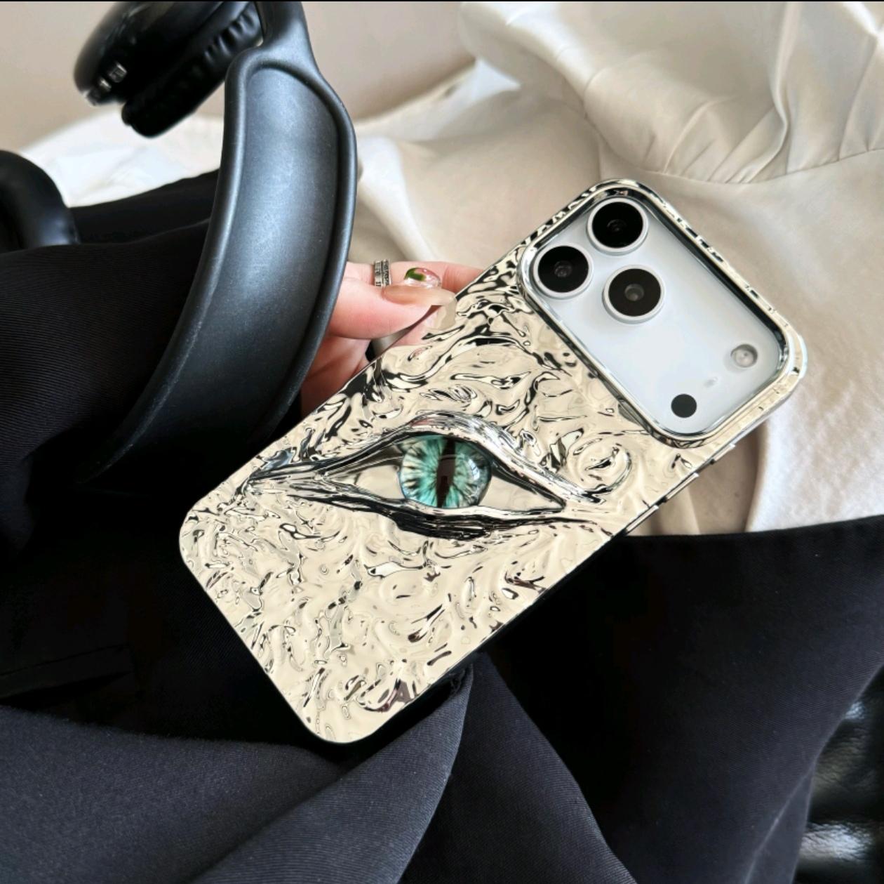 

3D Plating Devil s Eye Meteorite Pattern Case For iPhone 17 Air 16 15 14 13 12 11 Pro Max Plus Funny Lucky Shokcproof Back Cover iPhone 12 Pro