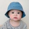 Cloth Baby Sun Hat Solid Color Children Fisherman Cap Comfortable Washed Denim Bucket Hat  Outdoor