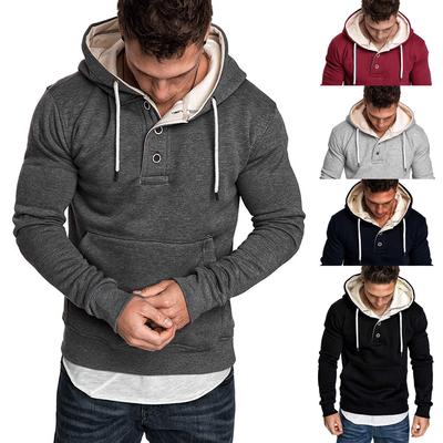 Men's  Spring Solid Color Long Sleeve Hoodies Sweatershirt Tops Shirt