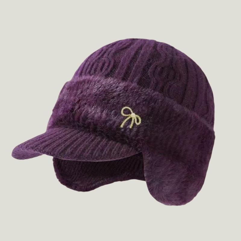 Men's Winter Knit Hat and Scarf Set with Ear Protection for Seniors