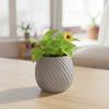 Modern Designer Spiral Flowerpot Gray for Plants
