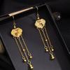 Chinese Retro Personality Earrings: Fu Character, Cloud & Gourd Tassel Design