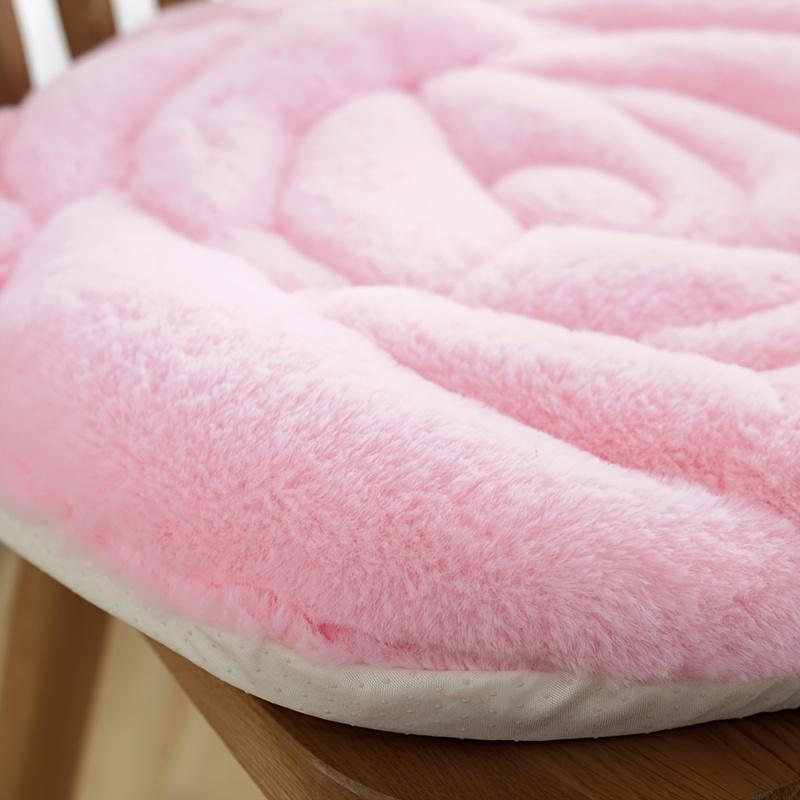 Plush Rose Design Thickened Quilted Chair Mat Office Home Dining Chair Cushion Tatami Floor PP Cotton Cushion Mat