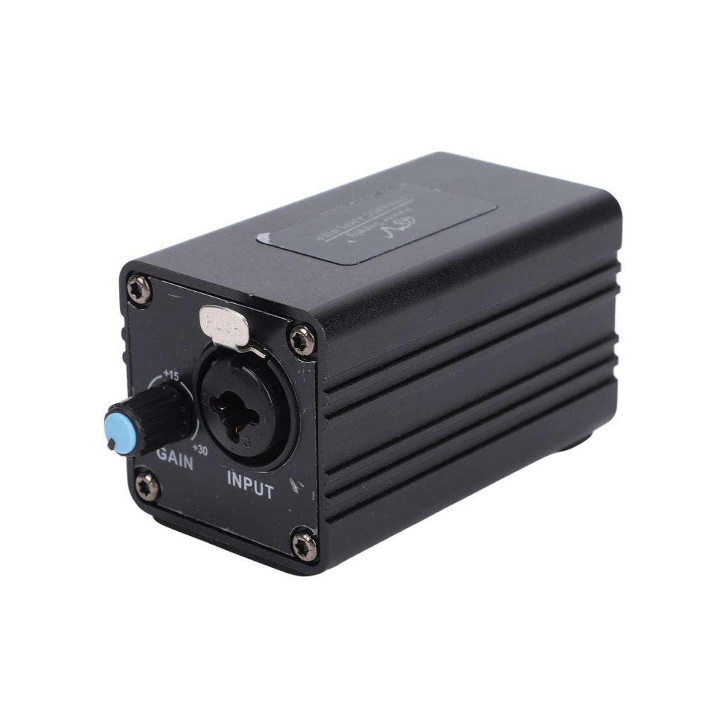 Microphone Amplifier 48V Phantom Power 0 28dB Gain XLR 6.35mm Jack Sound Interface for Camera Mixer Sound Card