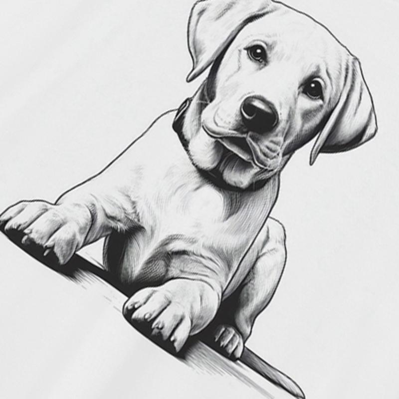 Уличная футболка с рисунком «Золотой ретривер» — фото 3