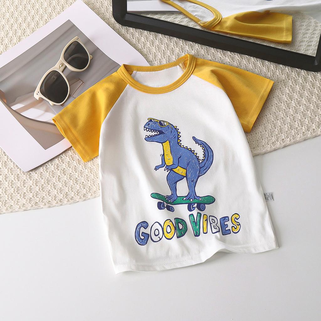 Kortärmad T-shirt för barn Bomull Sommar Babykläder Pojkars Tunn Stil Flickors Topp