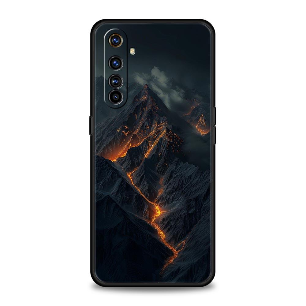 Black Mountain Peak Case For Realme C67 C63 C55 C53 C35 C25 C21 GT 2 3 5 6 10 11 12 13 Pro Plus 5G Soft TPU Phone Cover Fundas