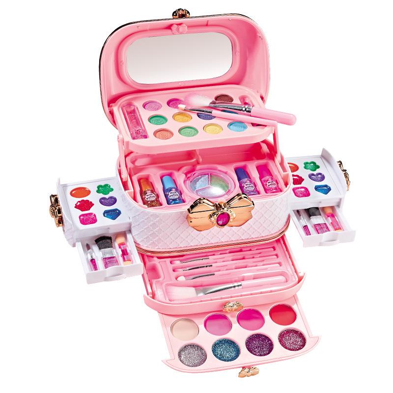 Prinzessin Make-up Set für Mädchen - Kosmetikkoffer mit Lippenstift & Nagellack