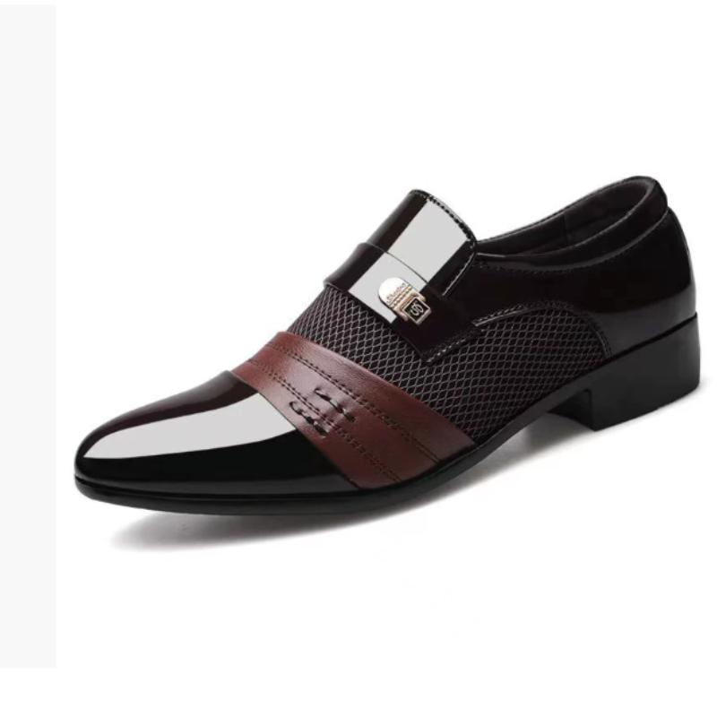 Fashion Patent Leather Shoes for Men Business Loafers Slip on Oxford Men's Shoes Moccasin Glitter Pointed Toe Footwear Men Zapatillas