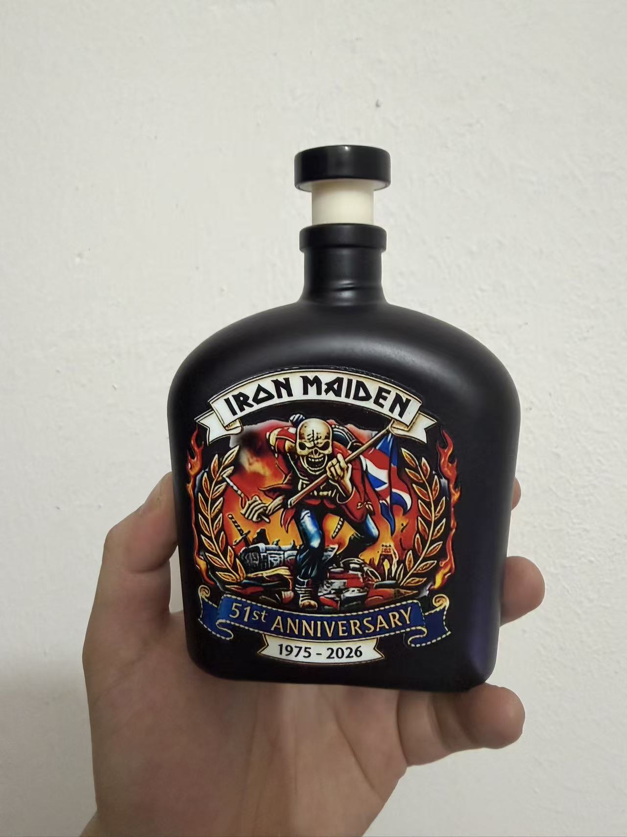 Iron Maiden 51st Anniversary Whiskey Decanter Collectible Glass Liquor Bottle Barware