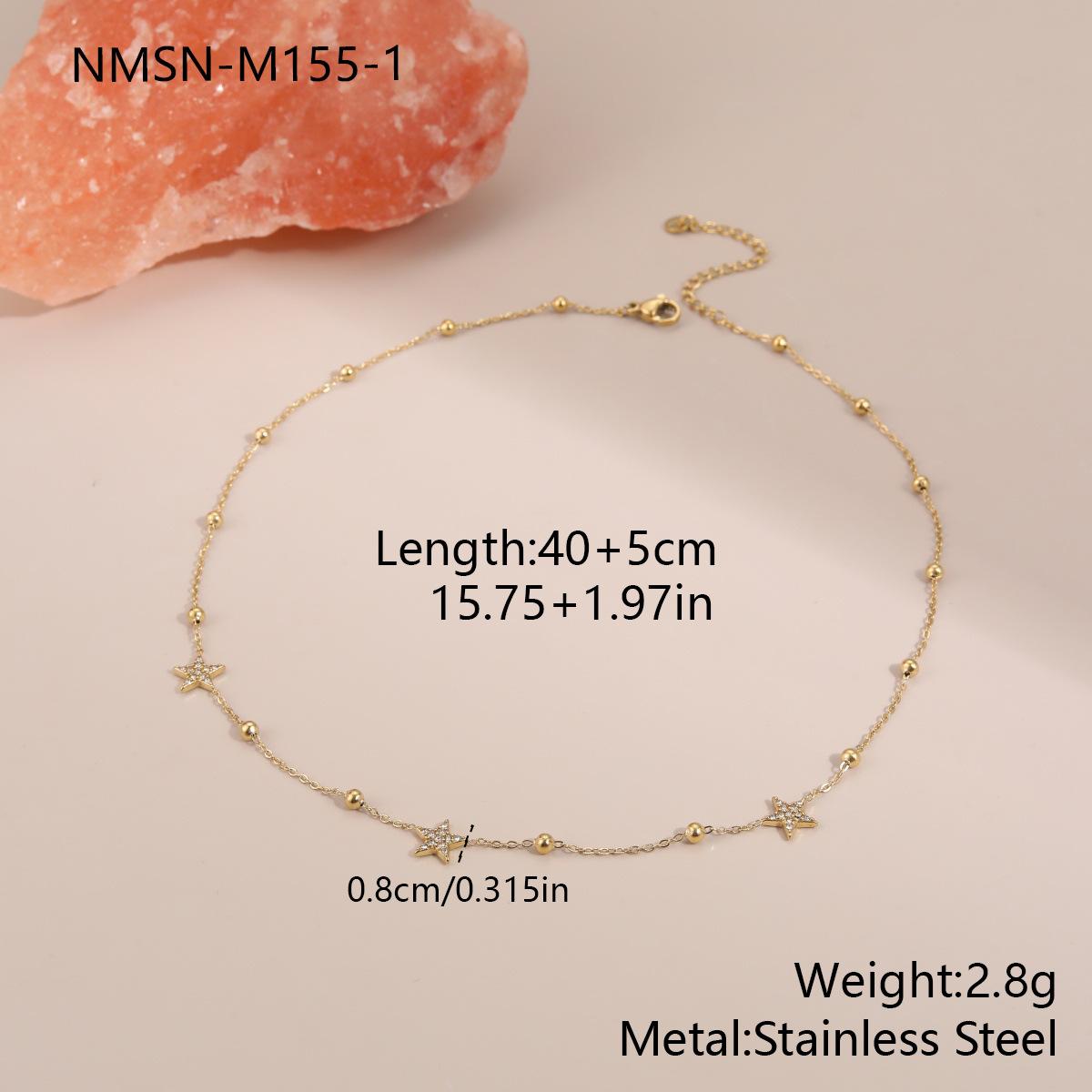 GEMCHIC Women s Gold Star Rhinestone Pendant Necklace Stainless Steel Titanium Steel Chain Fashion Jewelry