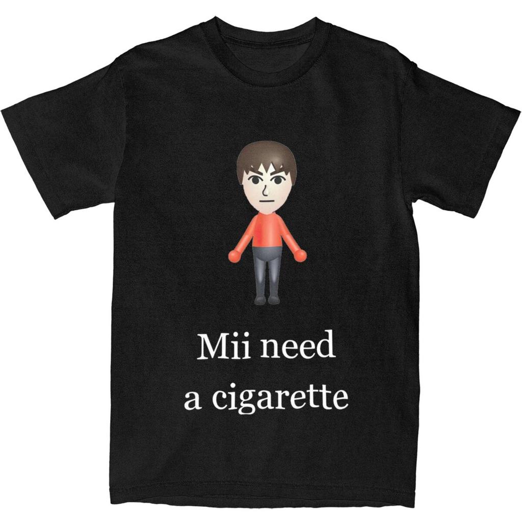 Camiseta Gráfica Mii Necesita Un Cigarrillo para Hombre y Mujer Ropa Moda 100% Algodón Camisetas Mii Brawler Camiseta Ropa Estampada