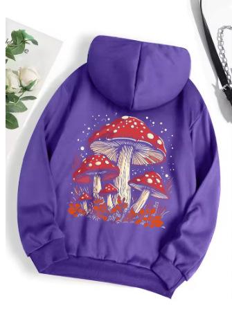 Fashion Women's T-Shirt Red Mushroom Personality Graphical Hoodie For Loose Sweatshirts Casual Sweatshirts Fashion Hooded