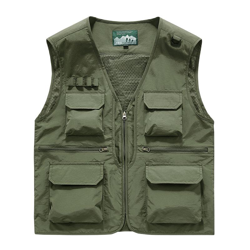 Men s Quick-Dry Multi-Pocket Outdoor Vest for Photography & Fishing XL