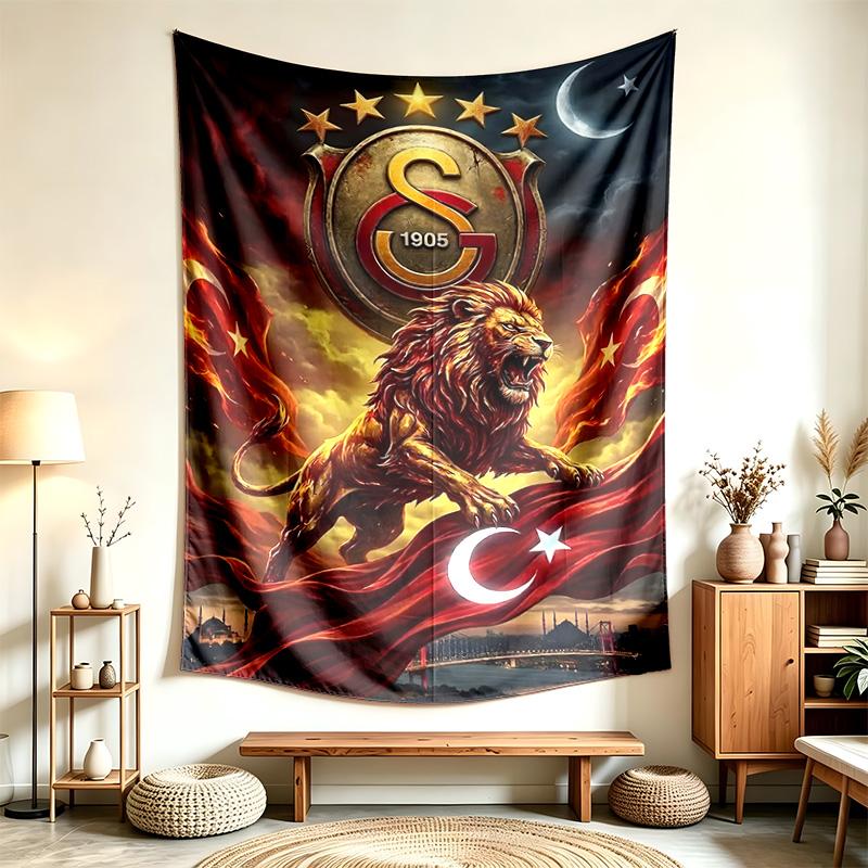 Galatasaray (1) Arazzo Adatto Per Decorare Case Dormitori E Camere Da Letto Morbido Al Tatto E Un Regalo Perfetto Per Amici E Familiari