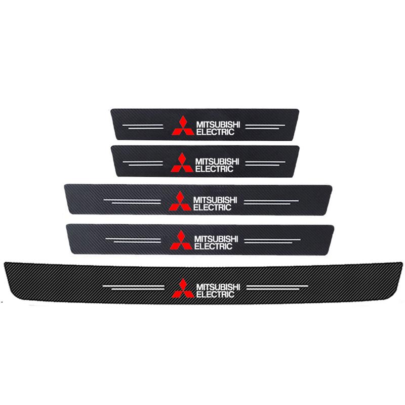 Car Door Sill Protector Sticker for Mitsubishi Eclipse Lancer Ralliart Outlander ASX L200 Mirage Pajero Rear Trunk Bumper Strips