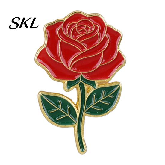 Durable Metal Brooch Zinc Alloy Pin, Colorful Flower Shape Lapel Smooth Polished Edge Edges Enamel Badge for Coats Scarves Canvas Bags Gift