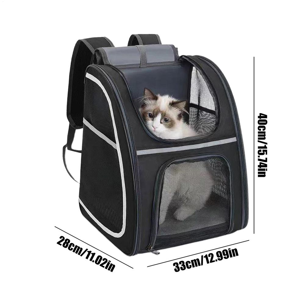 

Dog Travel Bag Soft Cat Carrier Foldable Puppy Backpack Reflective Strip Dog Travel Pouch Storage Daypack For Puppy Kitten Toys чёрный