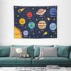 Cartoon Solar System Tapestry for Kids Boys Girls,Cute Outer Space Planet Universe Galaxy Print Tapestry Wall Hanging Home Décor