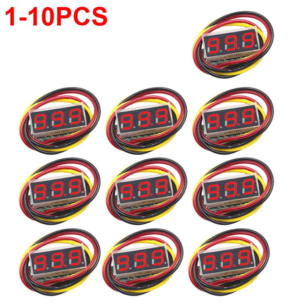 1-10pcs 0.28 Inch 3 Wires Digital Voltage Meter DC 0-100V Digital Voltmeter Voltage Tester Meter LED Screen Meter Panel Tester