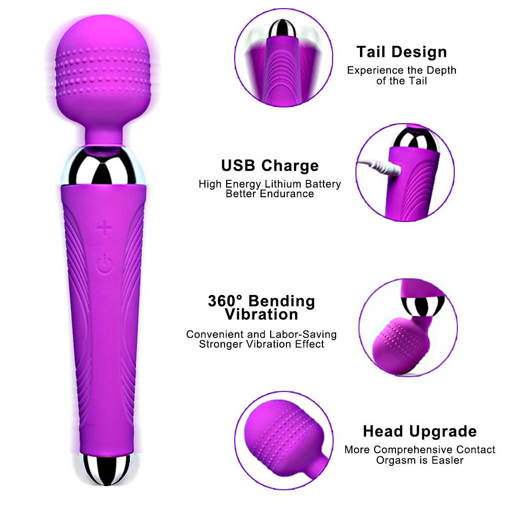 POMFW Riesige Zauberstab-Vibratoren für Frauen, USB-Aufladung, großer AV-Stick, G-Punkt-Massagegerät, Klitoris-Stimulator