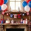 Usa Felt Banner Garland With Star Stripes For Independence Day Home Decor