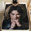 1PC Custom Name Damon Salvatore Patterned Flannel Blanket Suitable For All Seasons for Home Decor Warmth and Comfort Gifts Holiday Present -HE125