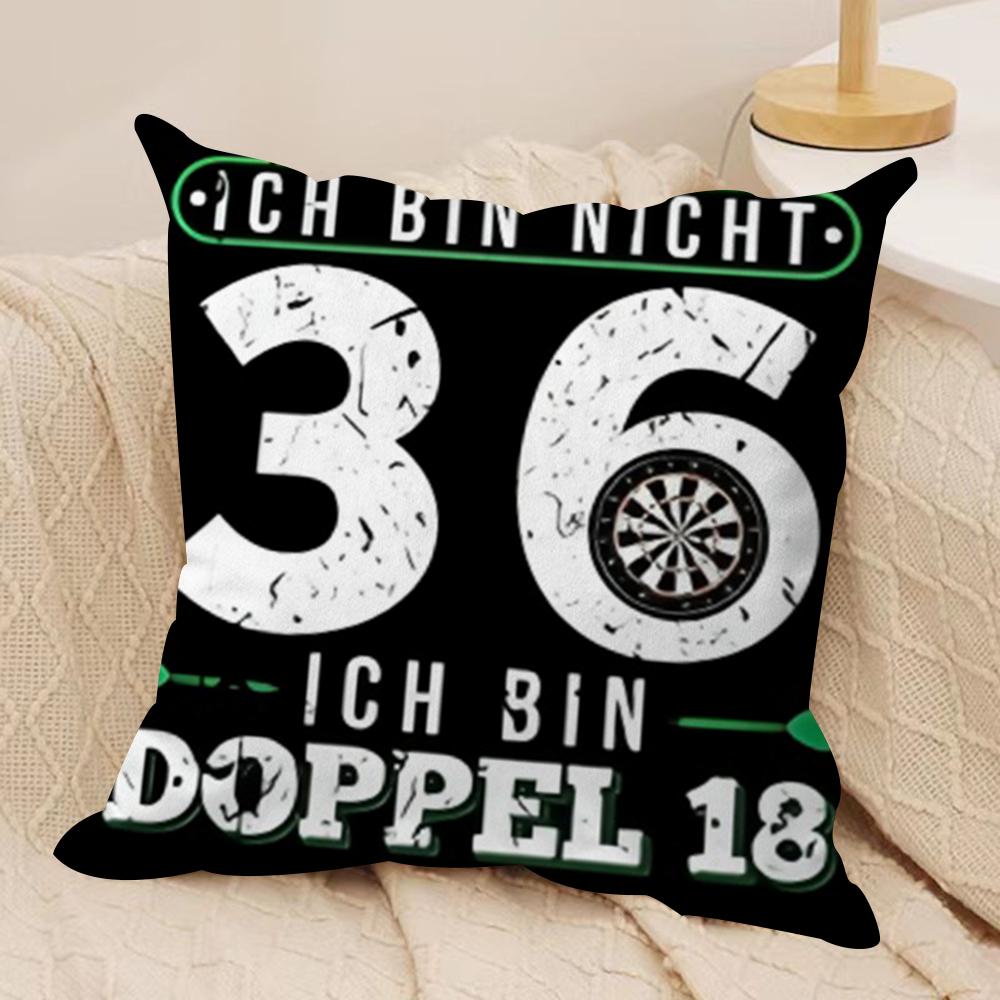 Funny ICH BIN BULLSEYE Cushion Cover Soft Plush Fabric DoubleSided Printed Cushion Covers for All Seasons Modern Home Decor