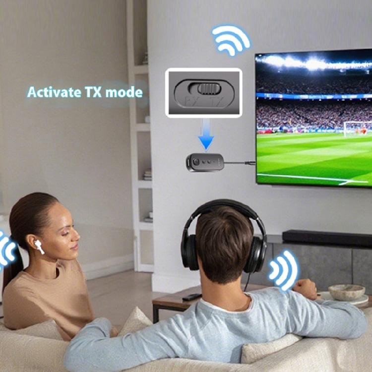 Wireless Bluetooth-compatible Sound Transmitters 3.5mm Auxes Receiver 15H Battery Lifes Low Latency 10m Ranges Car Home Stereos