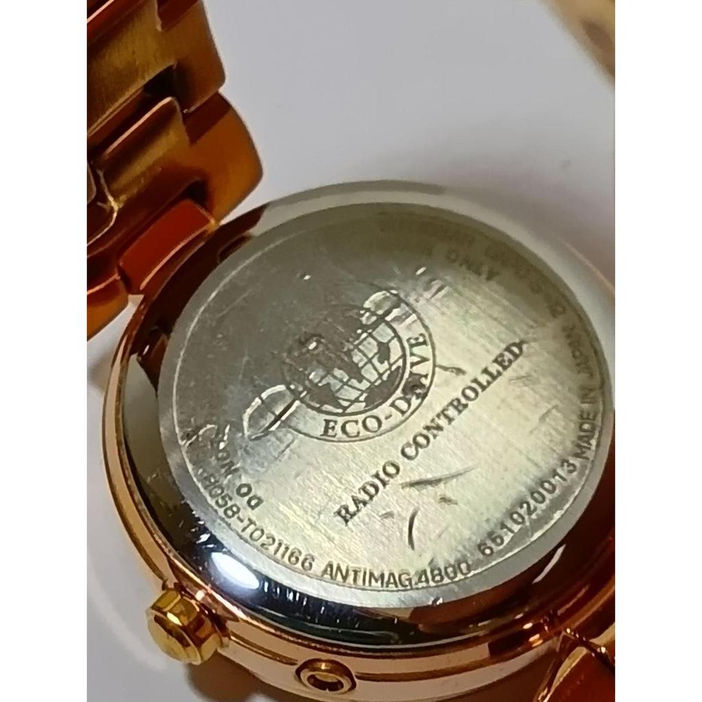 Used CITIZEN xC Cross Sea ES8132-58A MINISOL Series Eco-Drive Radio-Controlled Watch Pink Gold Simple Adjust Ladies