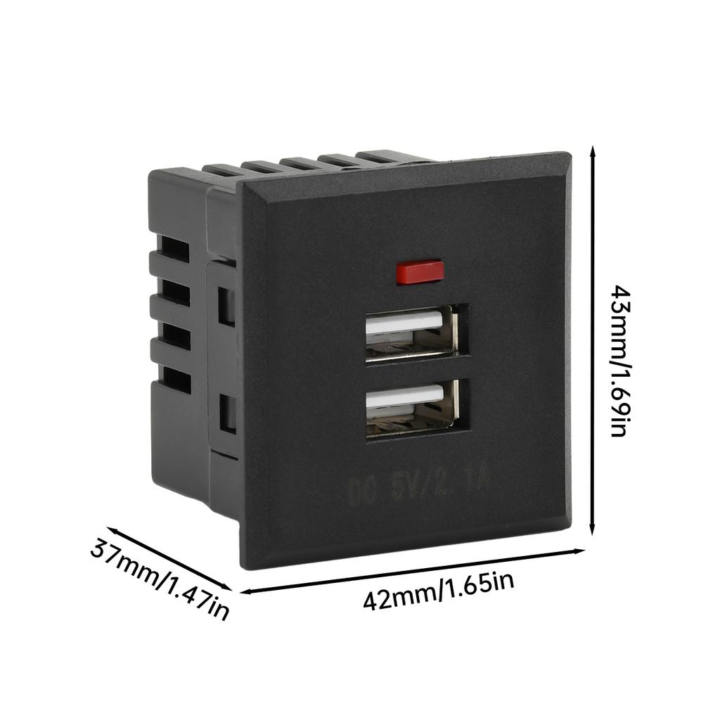5V 2.1A Dual USB Power Socket Embedded Desktop Socket USB Charging Panel Module For Mobile Phones Tablets Ipad Chargers