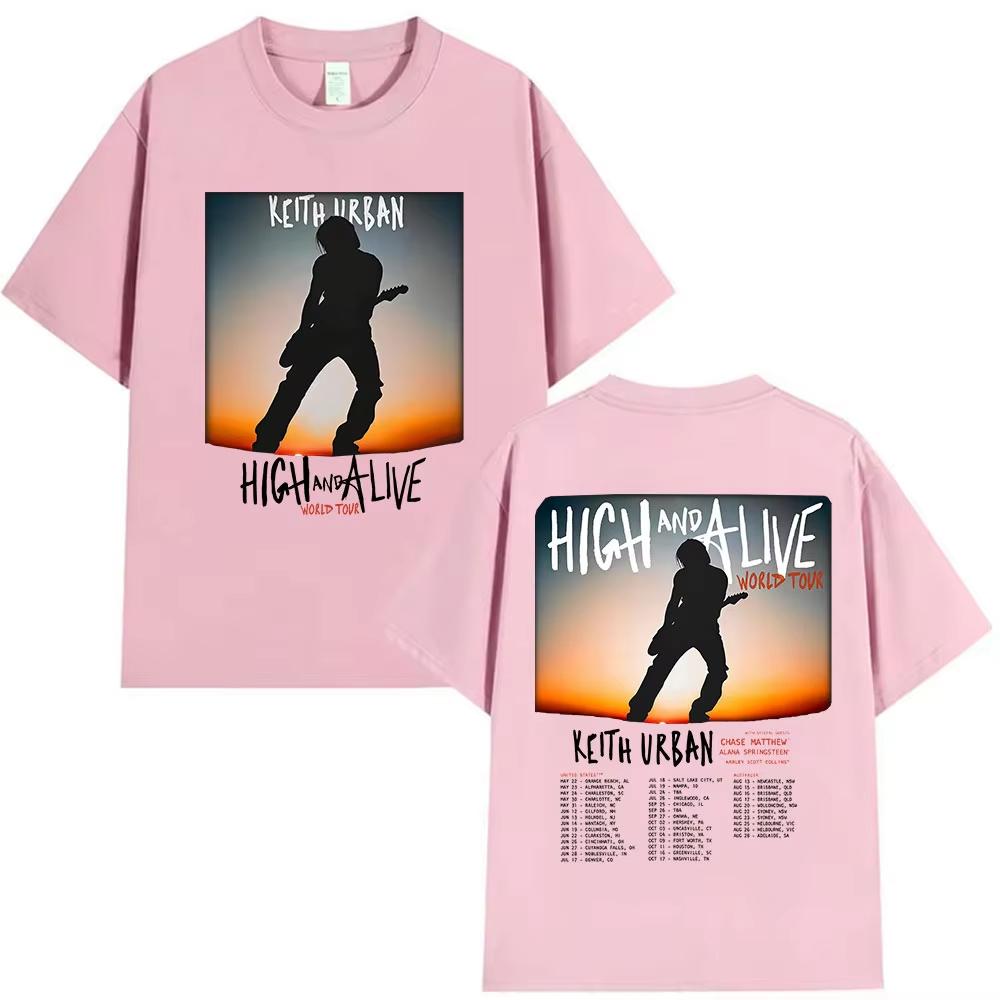 Keith Urban High and Alive World Tour 2025 Merch Tshirt Mens Women Vintage Hip Hop Fashion Cotton T Shirt Streetwear