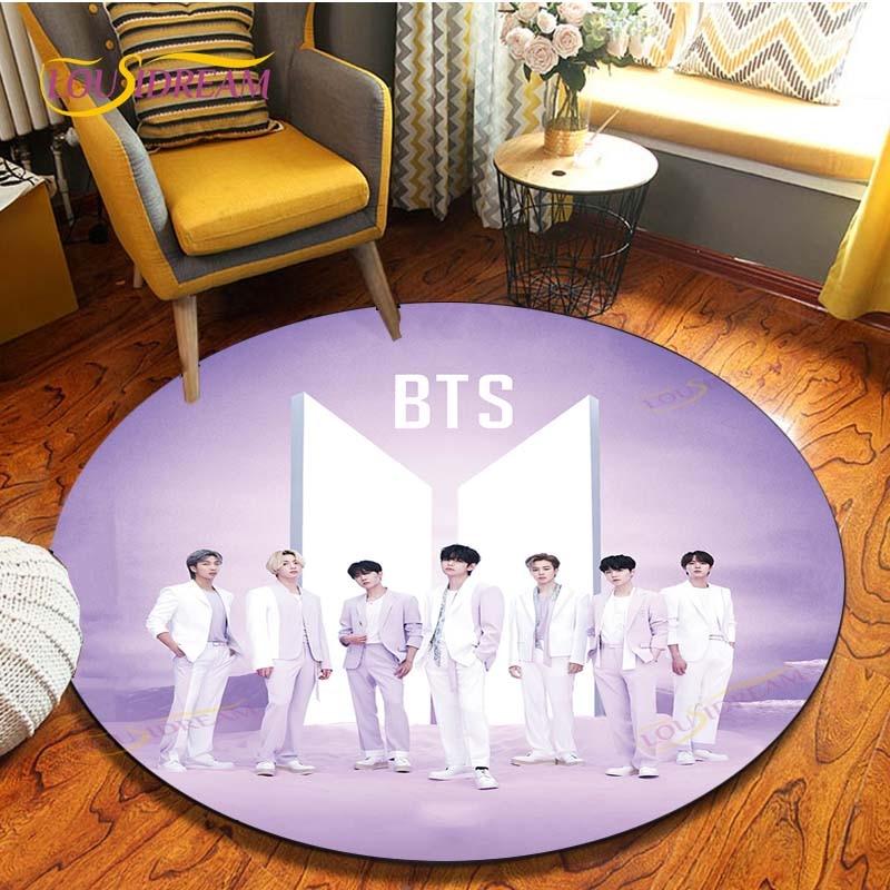 Новейшие круглые ковры Kpop Bangtan Boys, геометрические противоскользящие ковры для гостиной, ковер для комнаты, домашние ковры, коврик для пола в ванной комнате 80cm