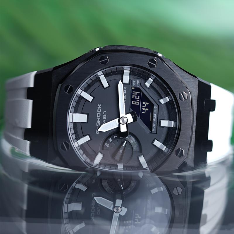 CASIO Custom Collection Quartz Movement Rubber Strap Watch Men's Watches Black Dial GA-2100-1A-