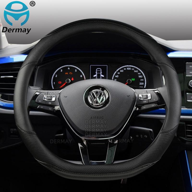 

для VW Golf 7 MK7 VII Golf 7 GTI DERMAY Автомобильный чехол на рулевое колесо Углеродное волокно PU Кожа 5 цветов Авто Аксессуары Быстро