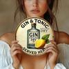Vintage Metal Tin Sign 8x8 Inch Gin Tonic Bar Pub Wall Decor Retro Rustic Man Cave Art