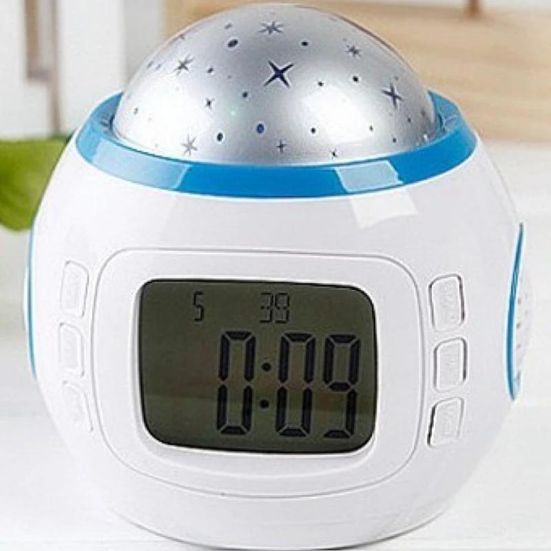 Music Starry Sky Clock Students Children Alarm Clock Colorful Atmosphere Light Projection Clock Lazy  Electronic Alarm Clock