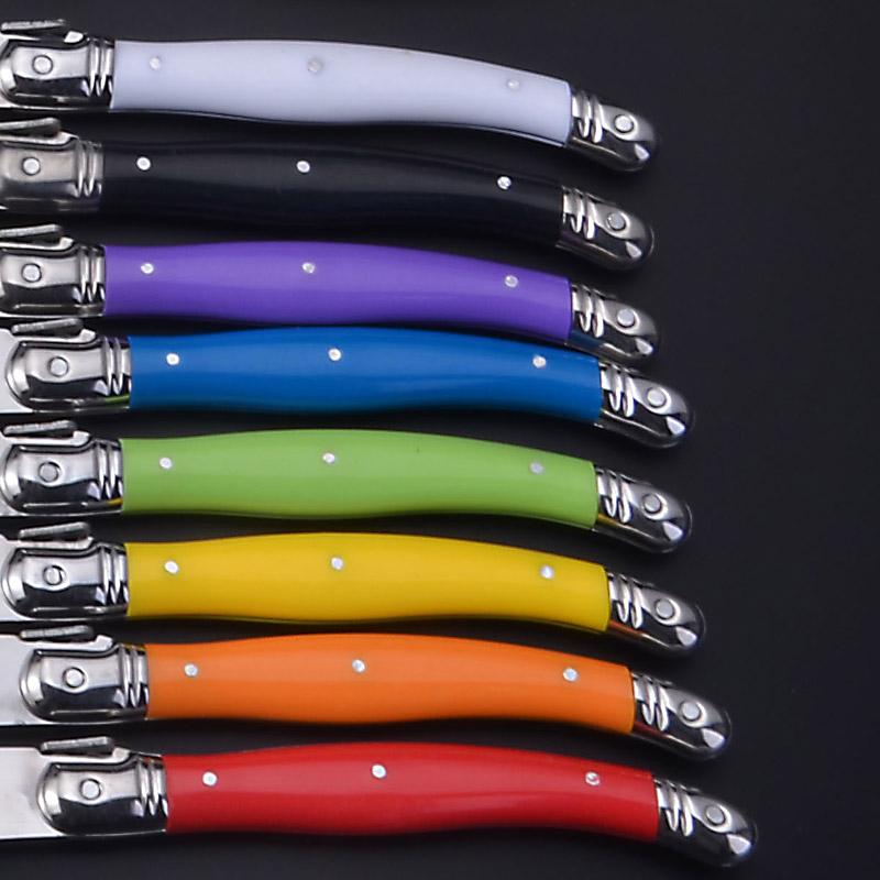 6-teiliges Laguiole-Menülöffel-Set, 20,3 cm, Edelstahl, langer Griff, Menülöffel, weißes Besteck, schwarzes großes Servierlöffel-Set, Geschirr