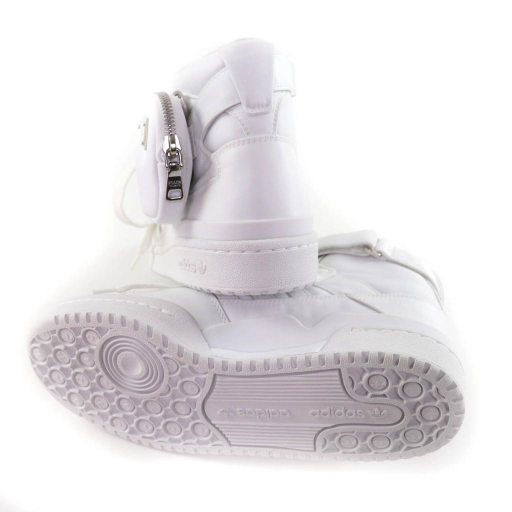 Excellent PRADA High cut sneakers Re-Nylon Triangle Plate leather 24 2TG193 Used