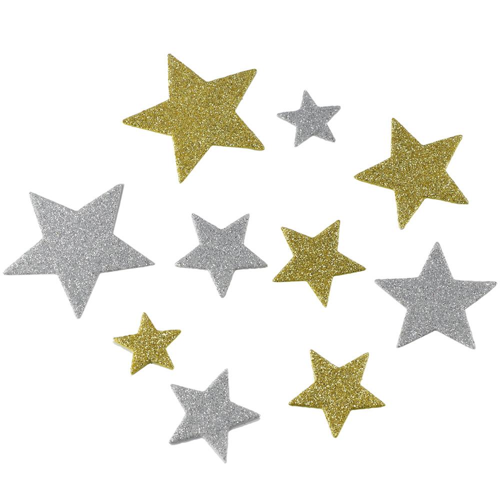 200pcs Paper Glitter Star Foam Stickers Silver and Gold Self  Adhesive Sticker  Arts Crafts