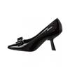 Salvatore Ferragamo Ferragamo Anz Bow Patent Pump Black