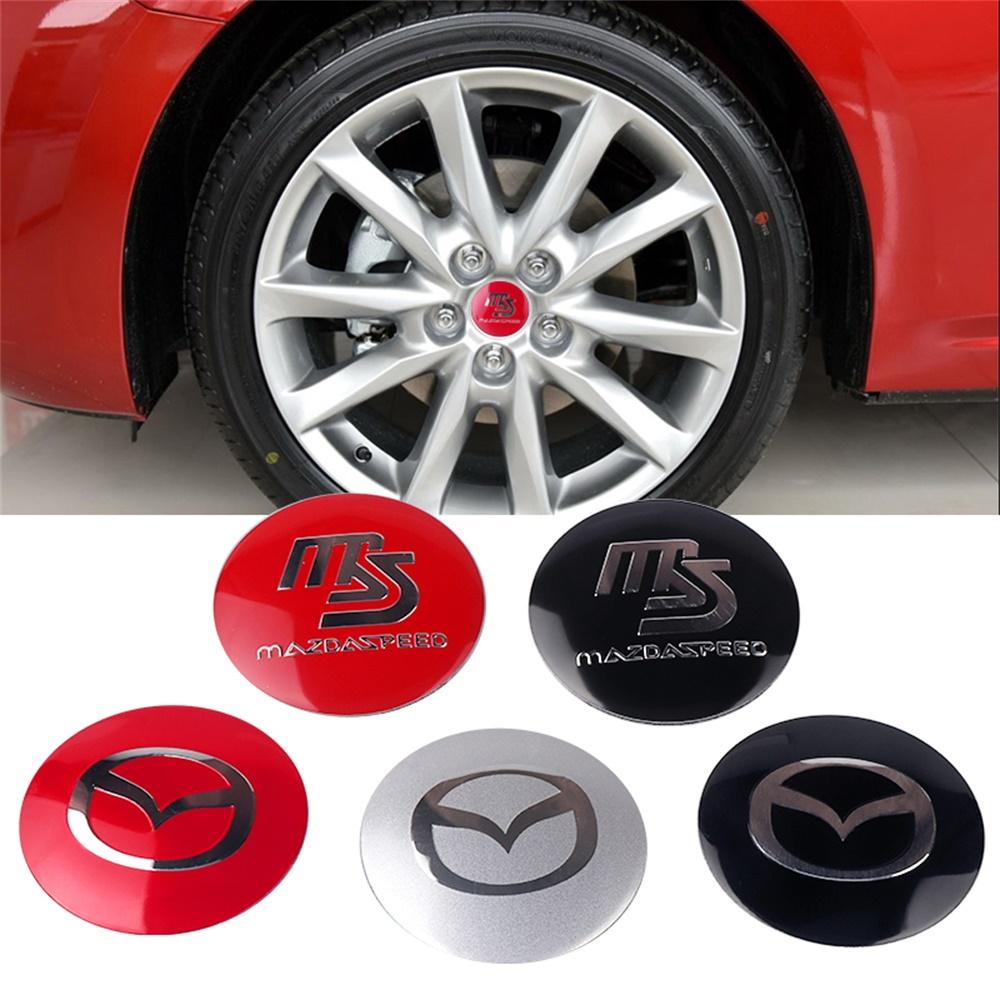 4pcs Car Styling 56mm Metal Car Tyre Steering Wheel Center Hub Cap Sticker For Mazda 3 6 CX 5 CX-5 CX3 323 MX5 Auto Accessories HFJUDO
