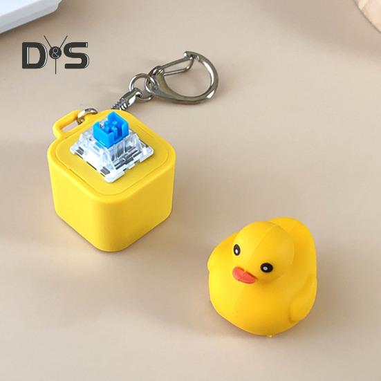 1/2/3 stk Ducky Caps nøkkelring Fidget Toy Sounding Pendant Stress Reliever Duck Keyboard Fidget Toy nøkkelring