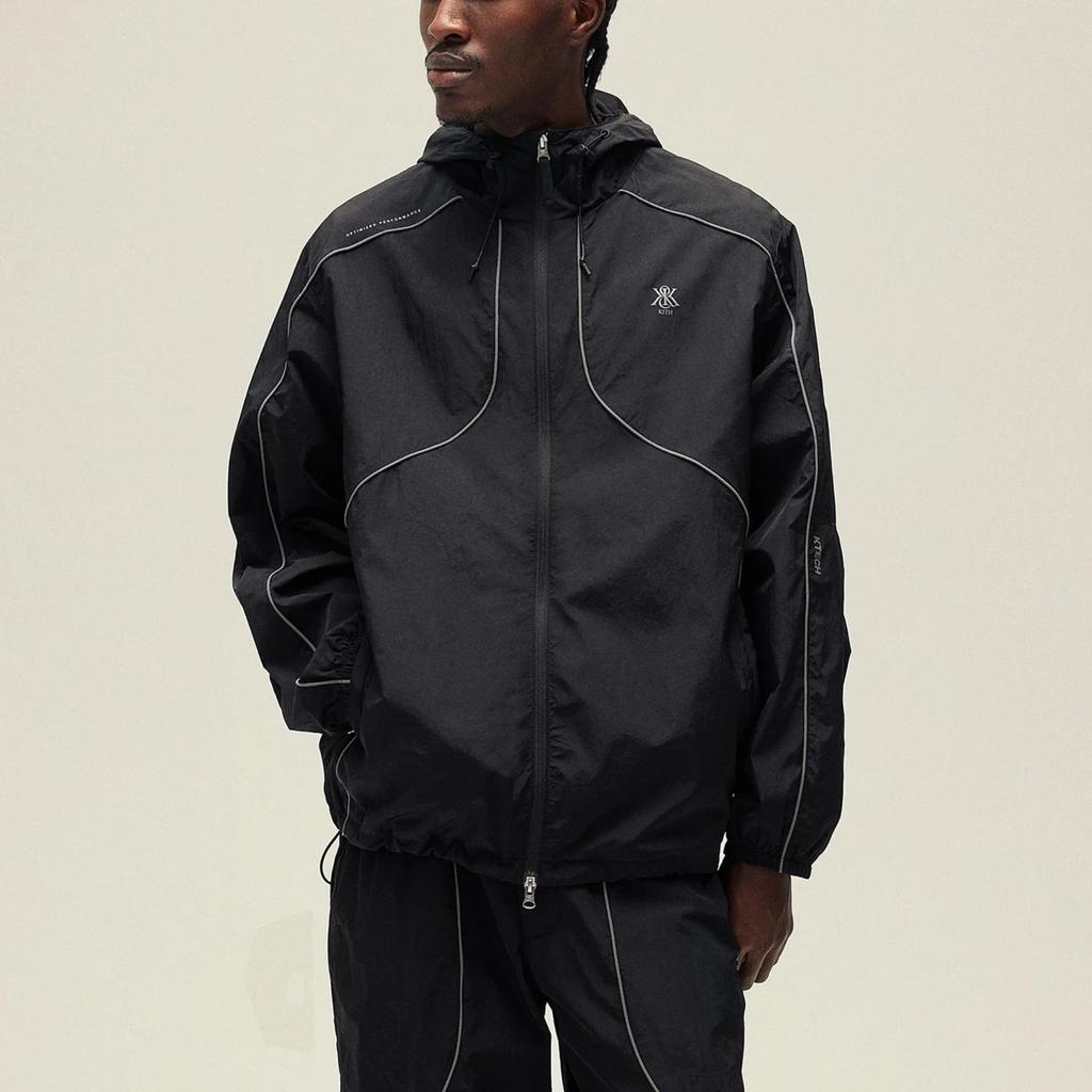KITH X K-Tech Collaboration SS25 Nylon Bolt Shell Logo Hoodie Comfortable Jacket Men jackets Black KHM010767-001