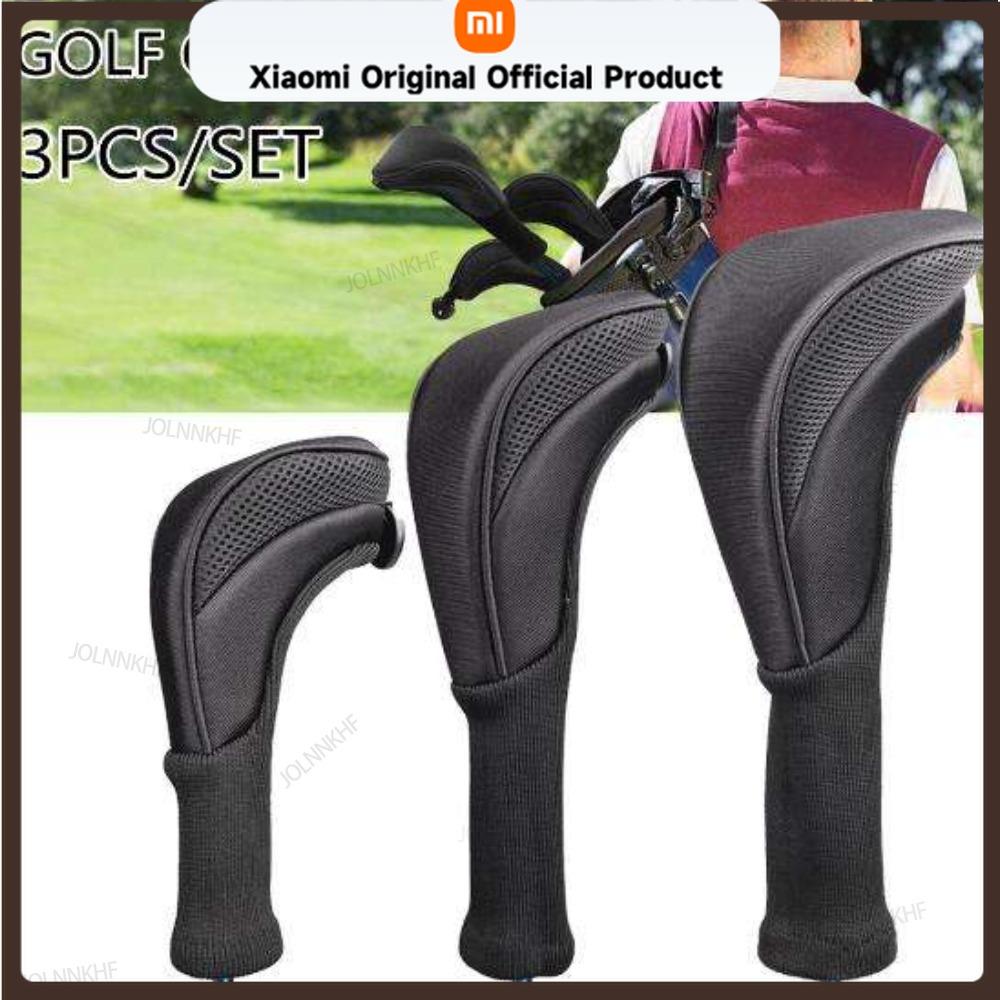 Xiaomi 3Pcs/Set Long Neck Golf Club Head Covers Wood Driver Protect Headcover Number Tag Fairway Golf HeadCover Golf Accessories