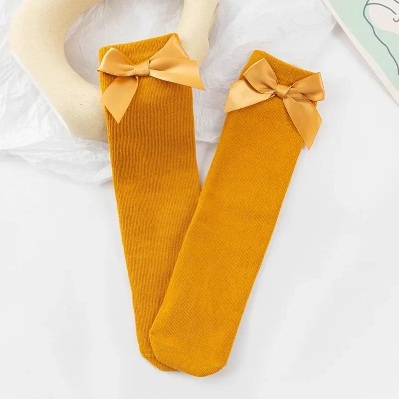 2 To 8 Yrs Leg Warmers Cotton Long Socks Cute Sweet Girl Lace Bows Princess for Infant Baby Spring Winter Toddler Sock