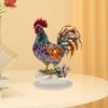 2D Flat Rooster Figurines Colorful Creative Acrylic Ornament Office Desktop Decoration Figurines Living Room Modern Ornament