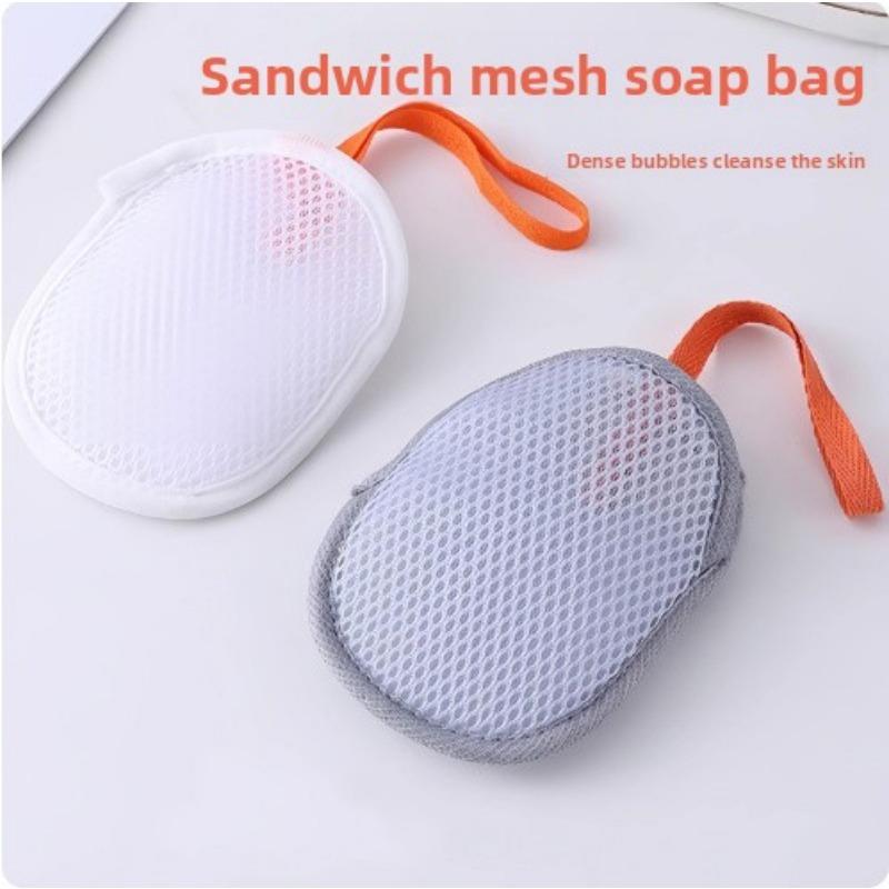 Sandwich Soap Double-Sided Facial Cleanser Foaming Net Bag